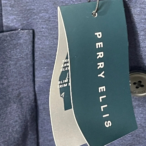 Perry Ellis Slim Fit Classic Indigo Double Button Blazer Men's Size Large NEW - Picture 3 of 9